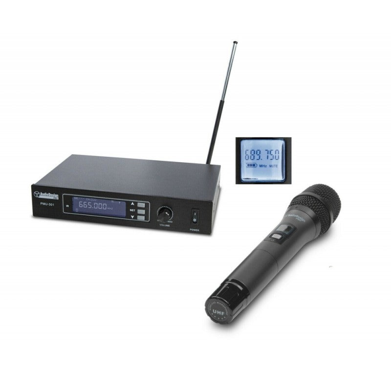 Offerta! AUDIODESIGN PMU 301 MICROFONO WIRELESS PROFESSIONALE UHF -  FREQUENZA VARIABILE 200 CH