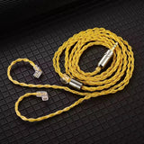 QKZ T1 Cavo Upgrade per Auricolari 8 Core Placcato Argento 2 Pin 0,75mm - Yellow Gold - Oro