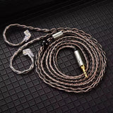 QKZ T1 Cavo Upgrade per Auricolari 8 Core Placcato Argento 2 Pin 0,75mm - Brown - Marrone