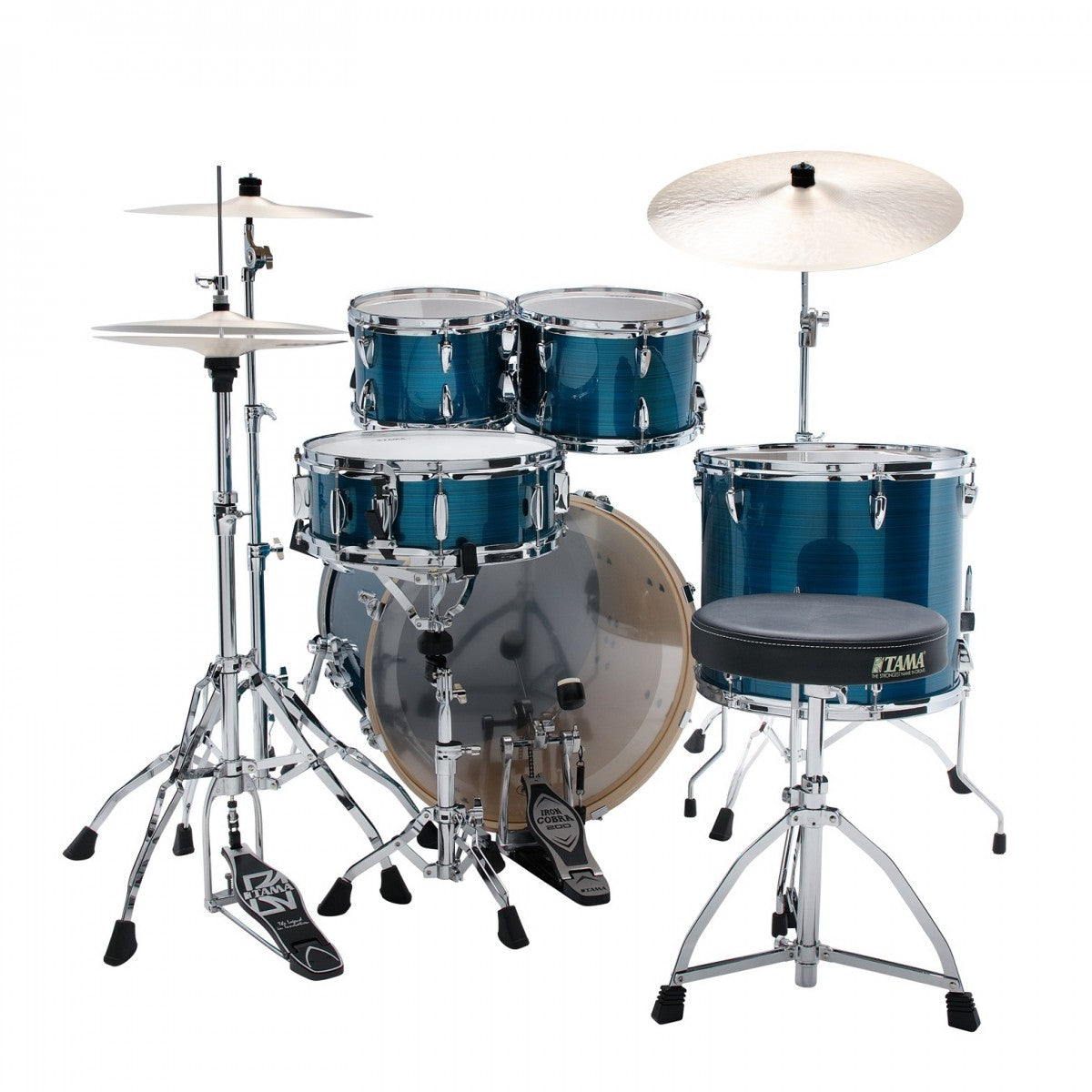 Tama Imperialstar 5pz IP52H6W-HLB Hairline Blue con Meinl HCS