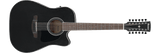 Ibanez AW8412CE-WK vista frontale, finitura Weathered Black open pore