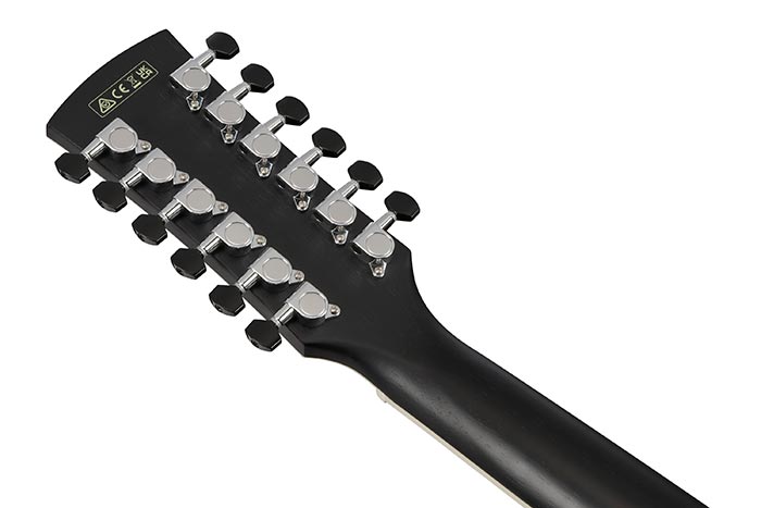 Dettaglio paletta e meccaniche cromate della Ibanez AW8412CE-WK