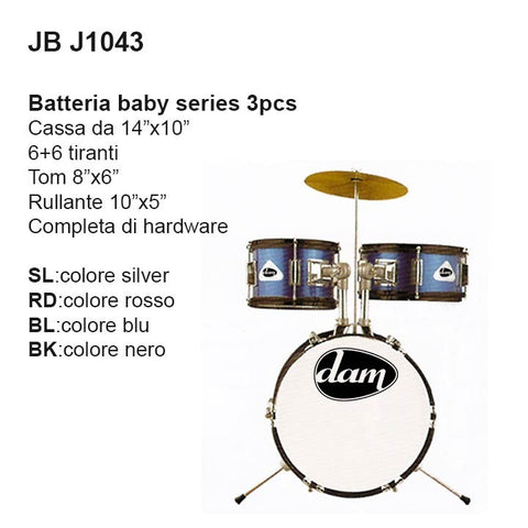 Dam Batteria Baby JBJ1043BLU Blu