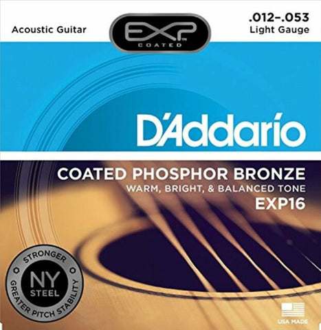 D'addario EXP16 Phosphor Bronze Coated Acustica 12-53