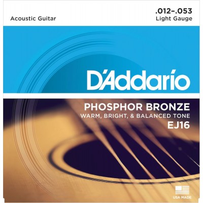 D'addario EJ16 Phosphor Bronze Acustica 12-53