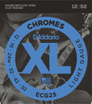 D'addario ECG25 Chrome Liscia Elettrica 12-52