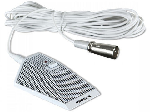 PROEL MIC62W white microfono bianco da tavolo dinamico con tasto