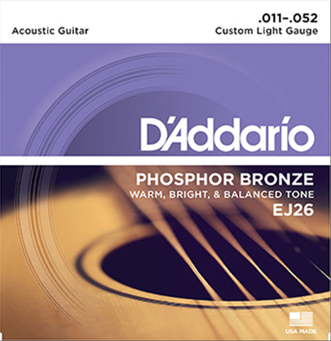 D'addario EJ26 Phosphor Bronze 11-52 Acustica