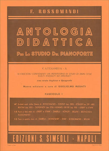 Antologia Didattica per Lo Studio del Pianoforte - Rossomandi